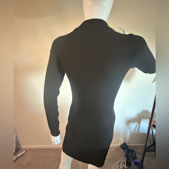 Say What? Bodycon Long Sleeve Sweater Dress Black - Picture 3 of 8